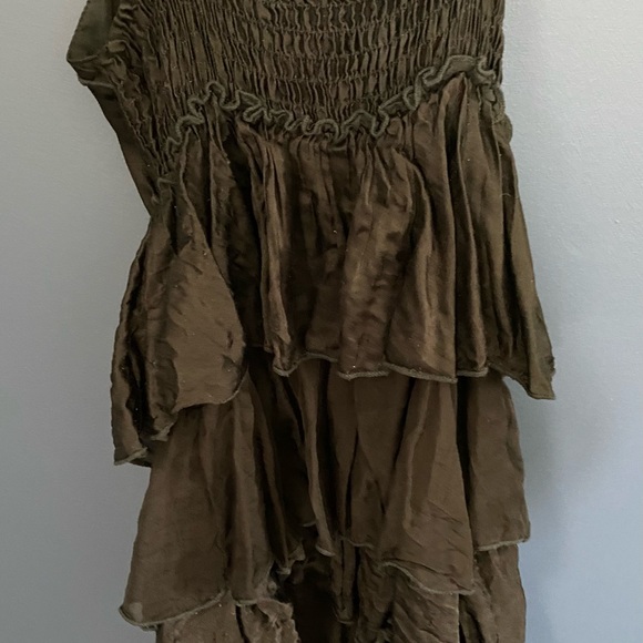 La Fée Maraboutee Black Silk Ruffle Dress - Picture 3 of 10